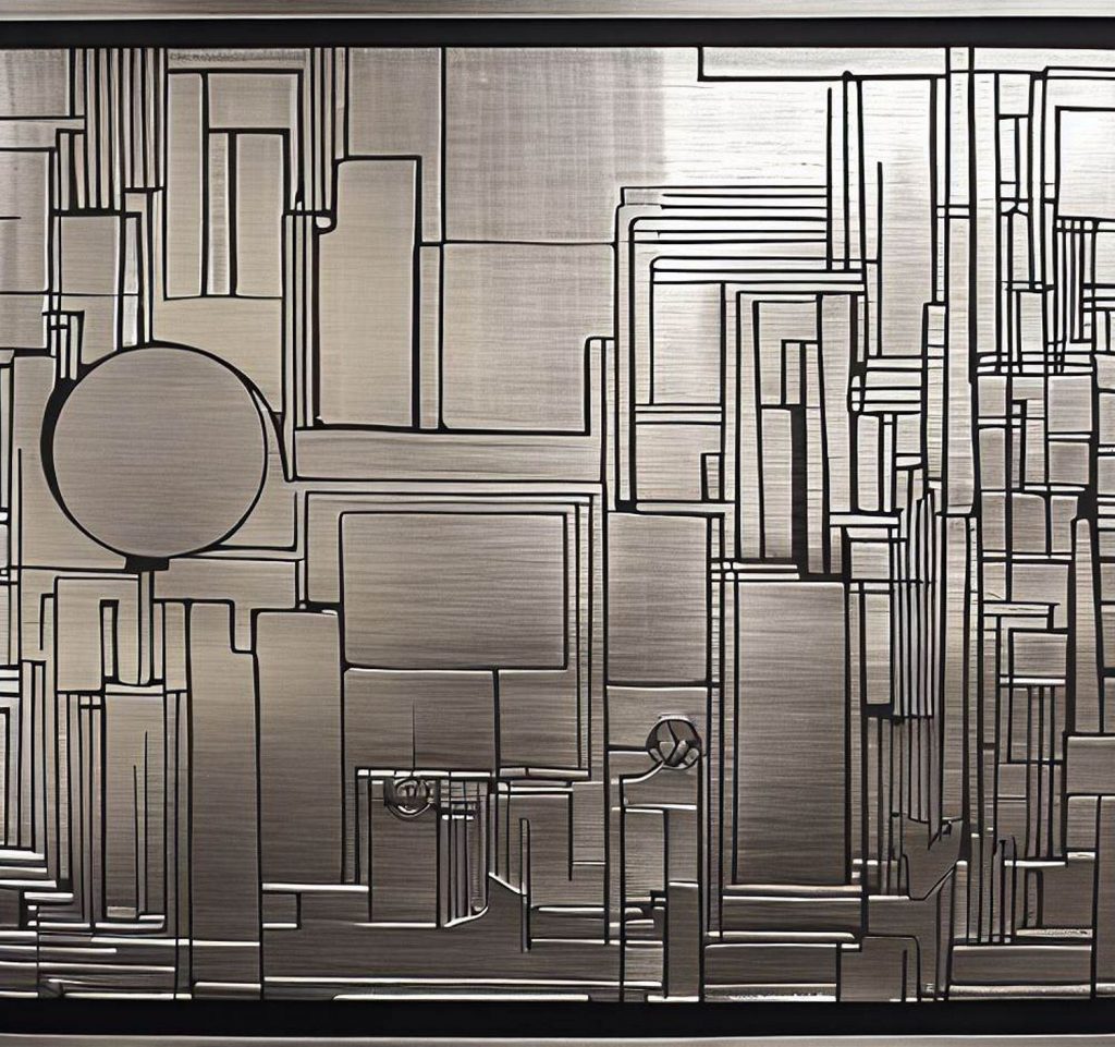 stainless steel post modernist art panel