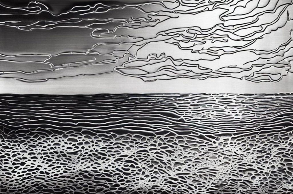 stainless steel seascape art panel
